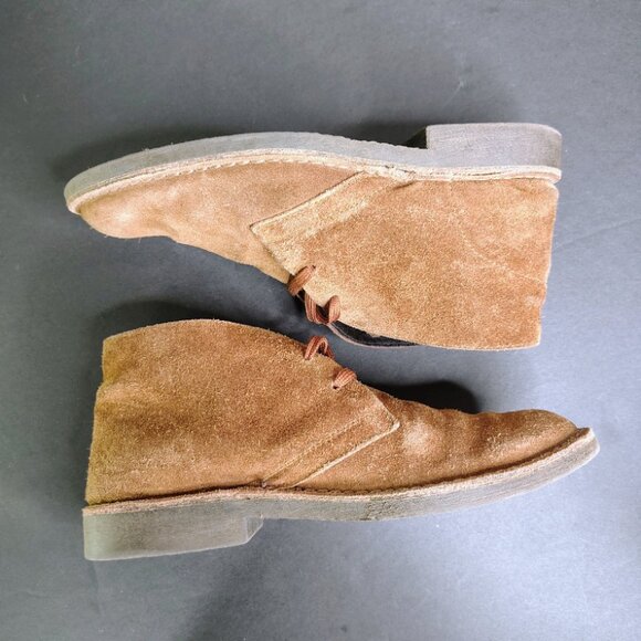 Leonardo Shoes Desert Boots Size 40 Beige Suede Leather Hand Made Italian Brown - Picture 7 of 10